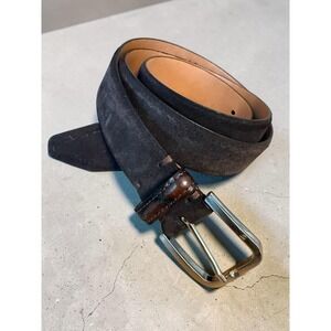 Martin Dingman Hackett Suede Belt Mens Size 42 Walnut Brown Leather Handmade USA